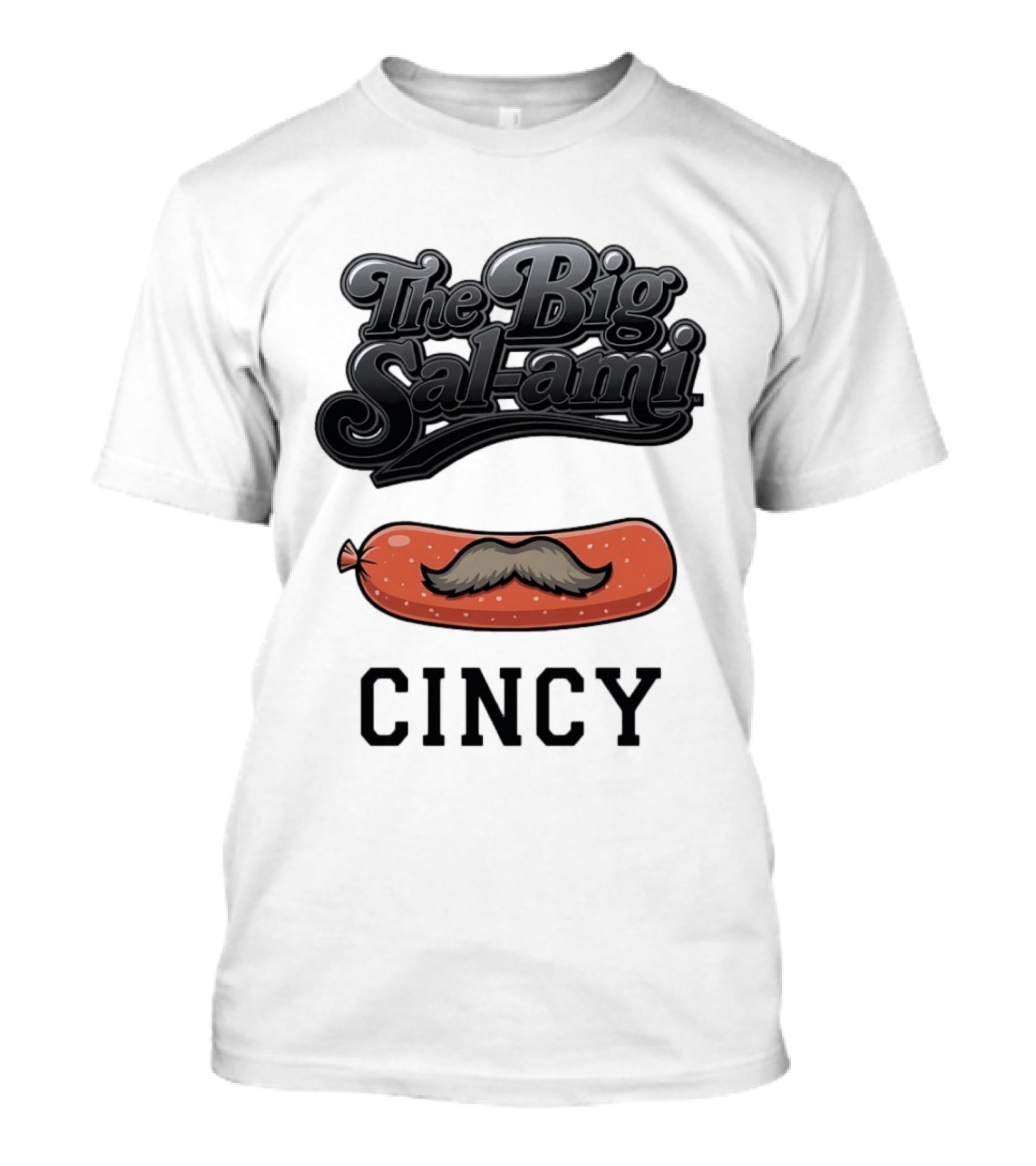 The Big Salami Cincy Mustache T-Shirt