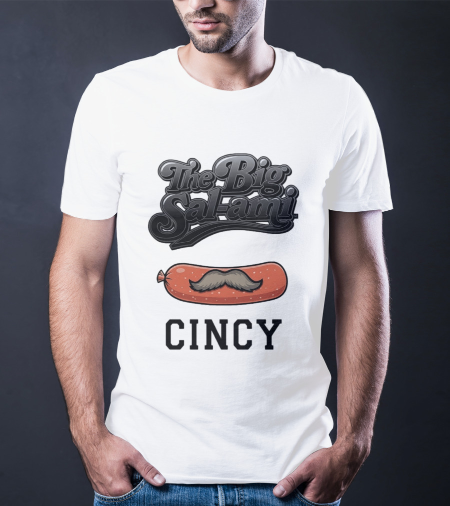 The Big Salami Cincy Mustache T-Shirt