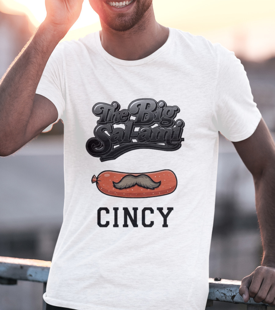 The Big Salami Cincy Mustache T-Shirt