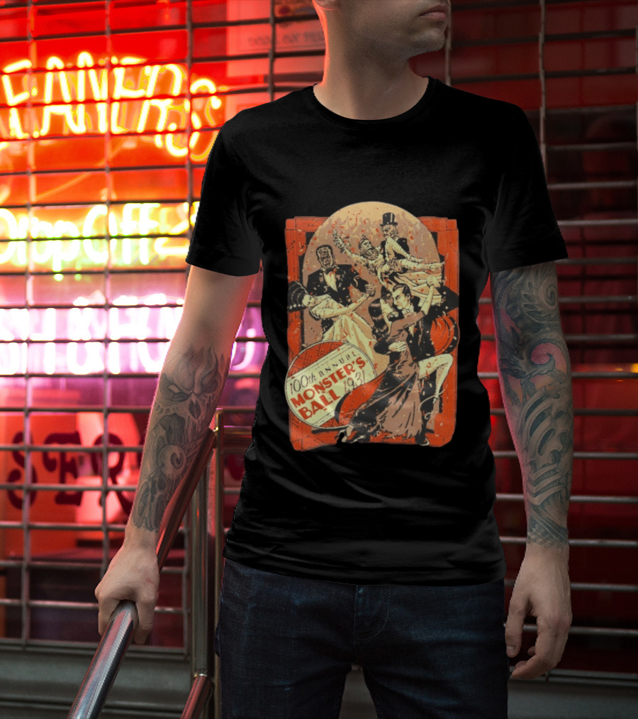 100th Annual Monster's Ball 1931 Vintage Dance Event Gothic Horror T-Shirt