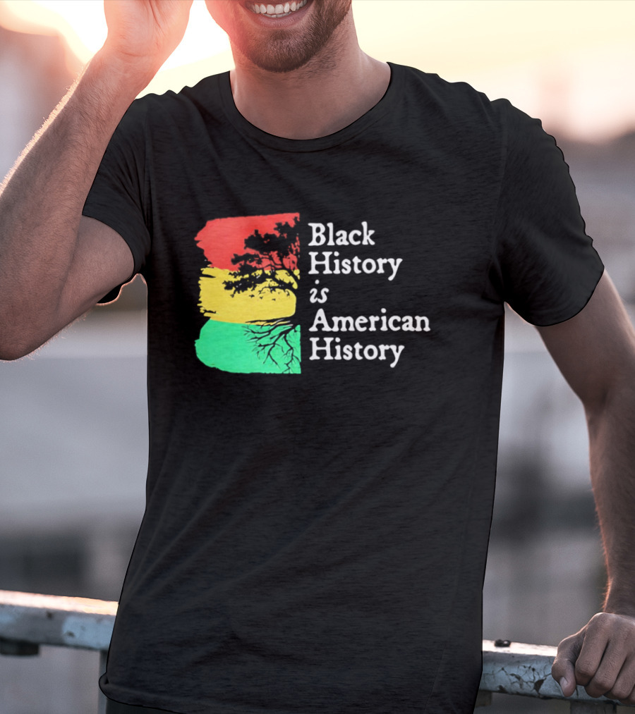 Black History Is American History Ghana Flag T-Shirt