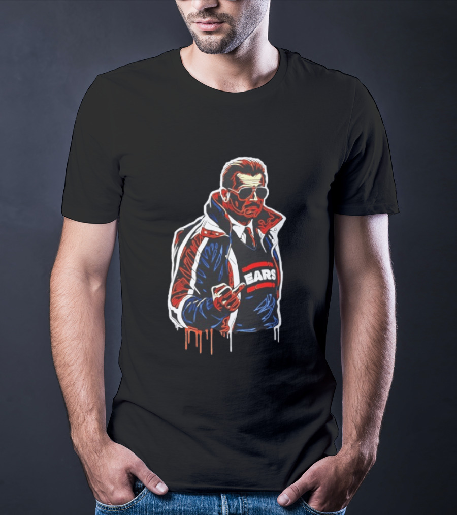 Mike Ditka Chicago Bears Coach Middle Finger Ears T-Shirt