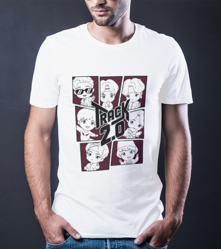 BTS Track 2.0 Chibi Kpop Cartoon T-Shirt