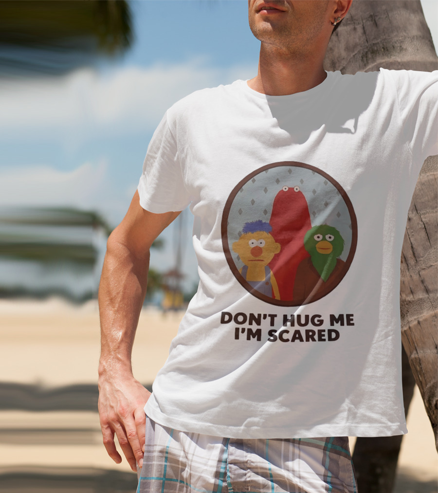 Don't Hug Me I'm Scared Puppet Characters Oval T-Shirt