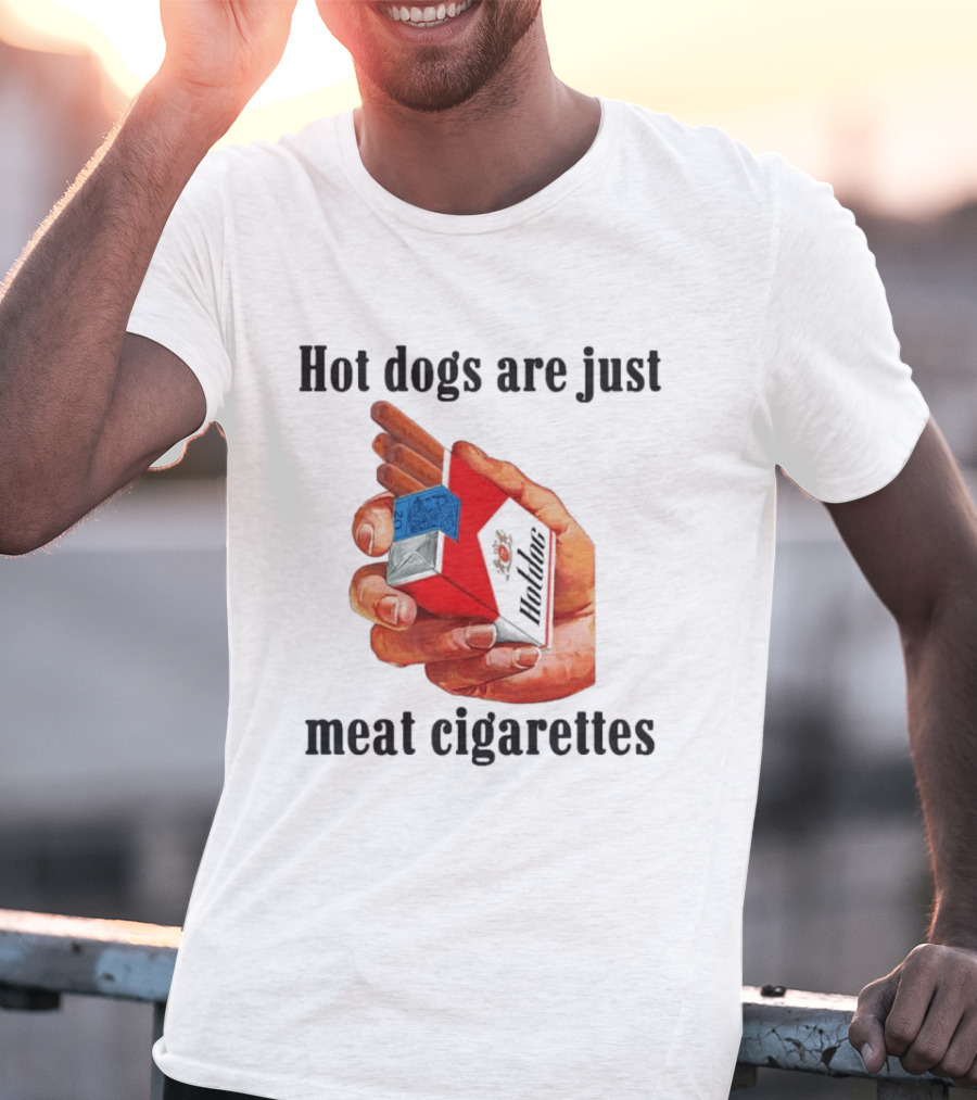 Hot Dogs Are Just Meat Cigarettes Parody Pack T-Shirt