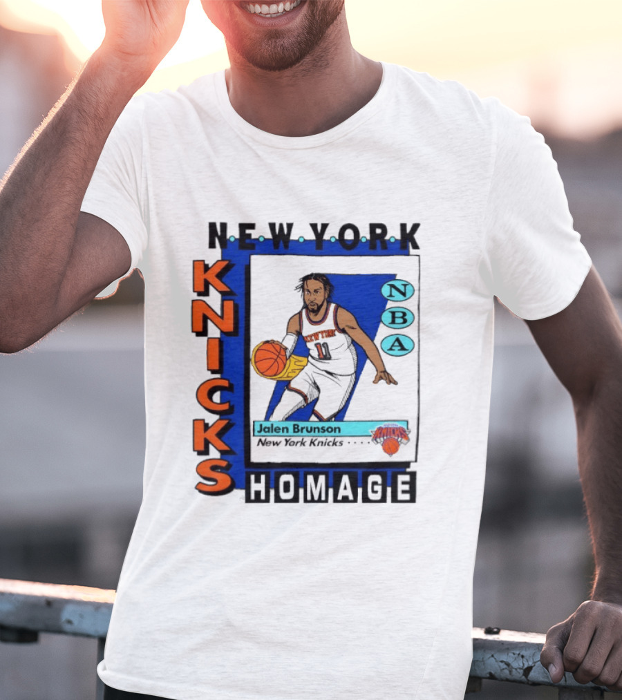 Jalen Brunson New York Knicks NBA Homage Topps Trading Card T-Shirt
