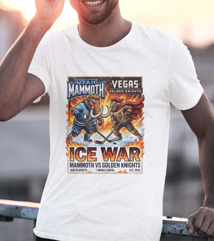 Utah Mammoth Vegas Golden Knights Ice War 2026 Playoffs Mobile Arena T-Shirt