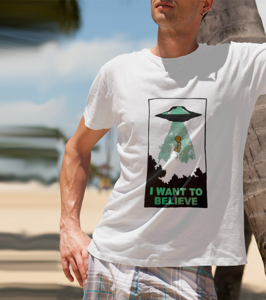The X Files UFO I Want To Believe NBA Championship Trophy T-Shirt