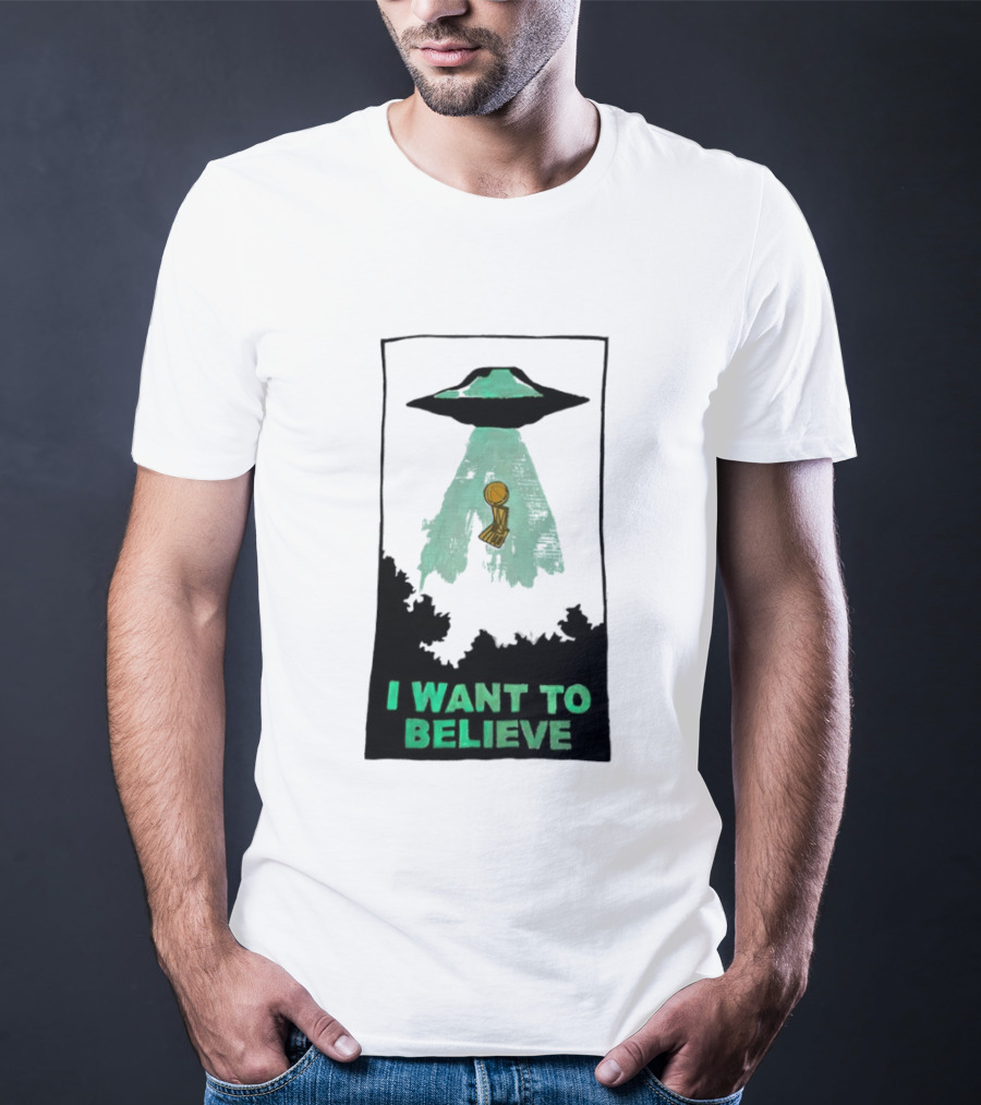 The X Files UFO I Want To Believe NBA Championship Trophy T-Shirt