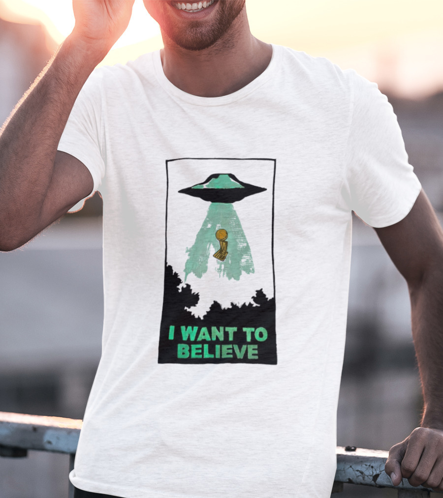 The X Files UFO I Want To Believe NBA Championship Trophy T-Shirt