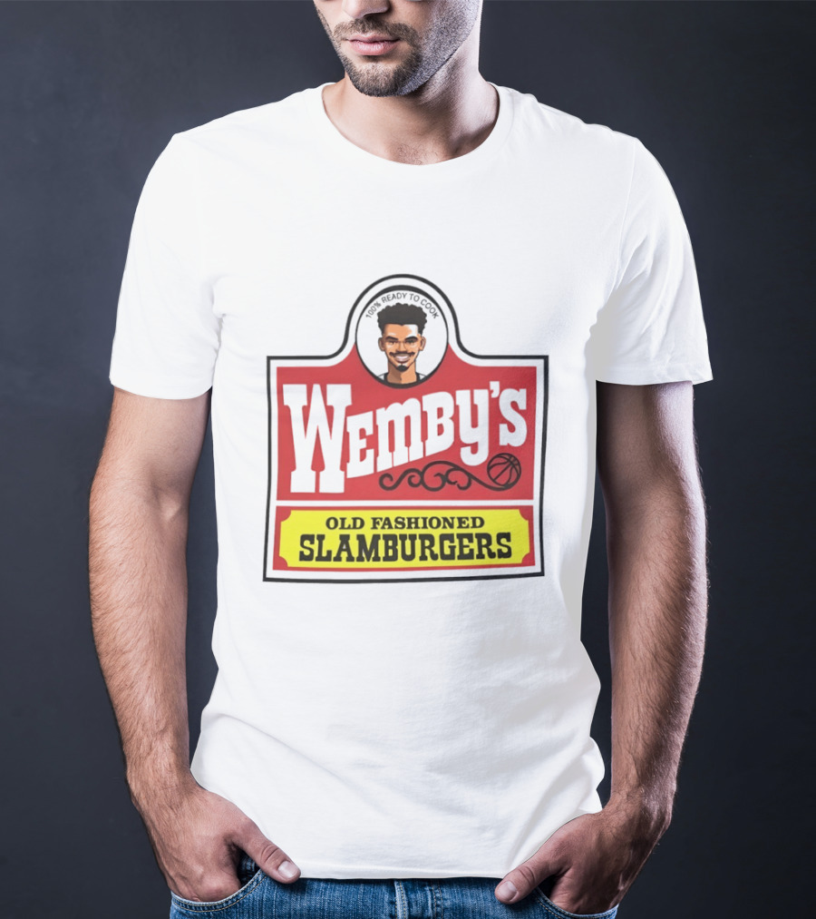 Wemby's Old Fashioned Slamburgers Spurs Basketball Cook T-Shirt
