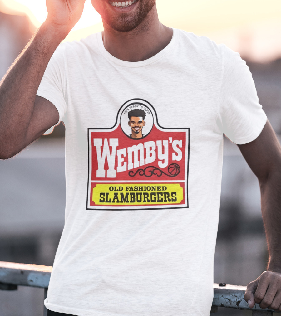 Wemby's Old Fashioned Slamburgers Spurs Basketball Cook T-Shirt