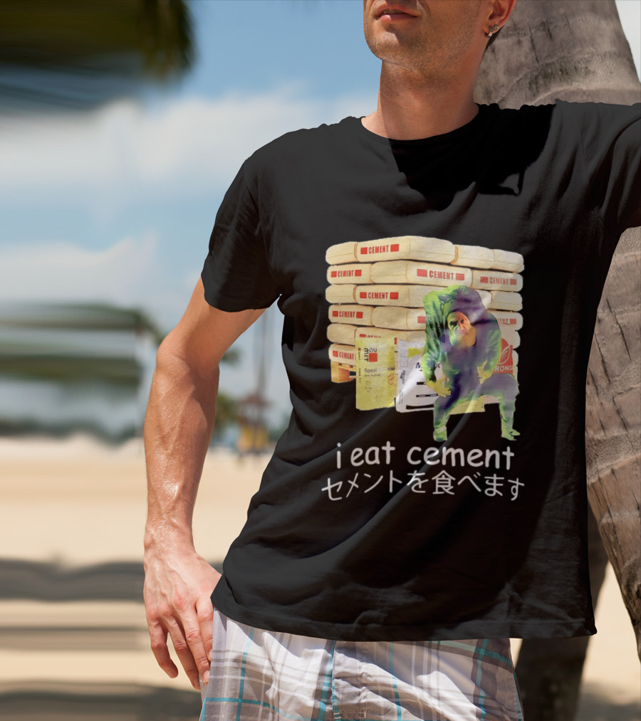 I Eat Cement Cement Bags Stack Monster T-Shirt