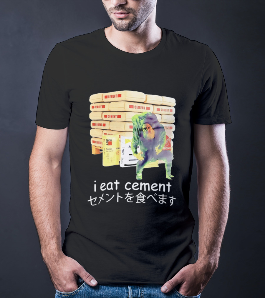 I Eat Cement Cement Bags Stack Monster T-Shirt