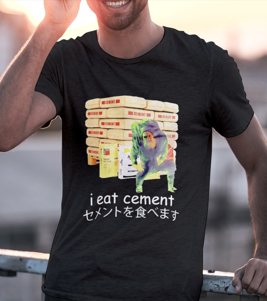 I Eat Cement Cement Bags Stack Monster T-Shirt
