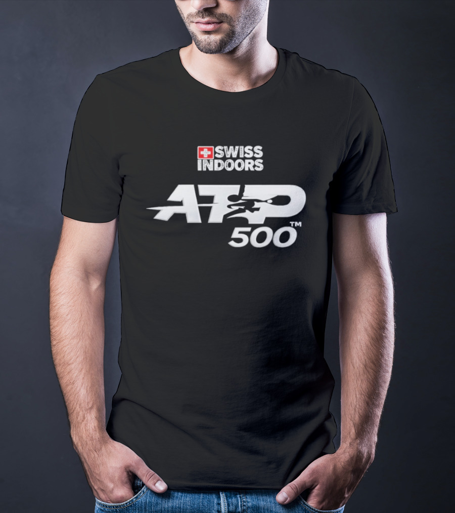 Swiss Indoors ATP 500 Tennis Tournament Logo With Swiss Cross T-Shirt