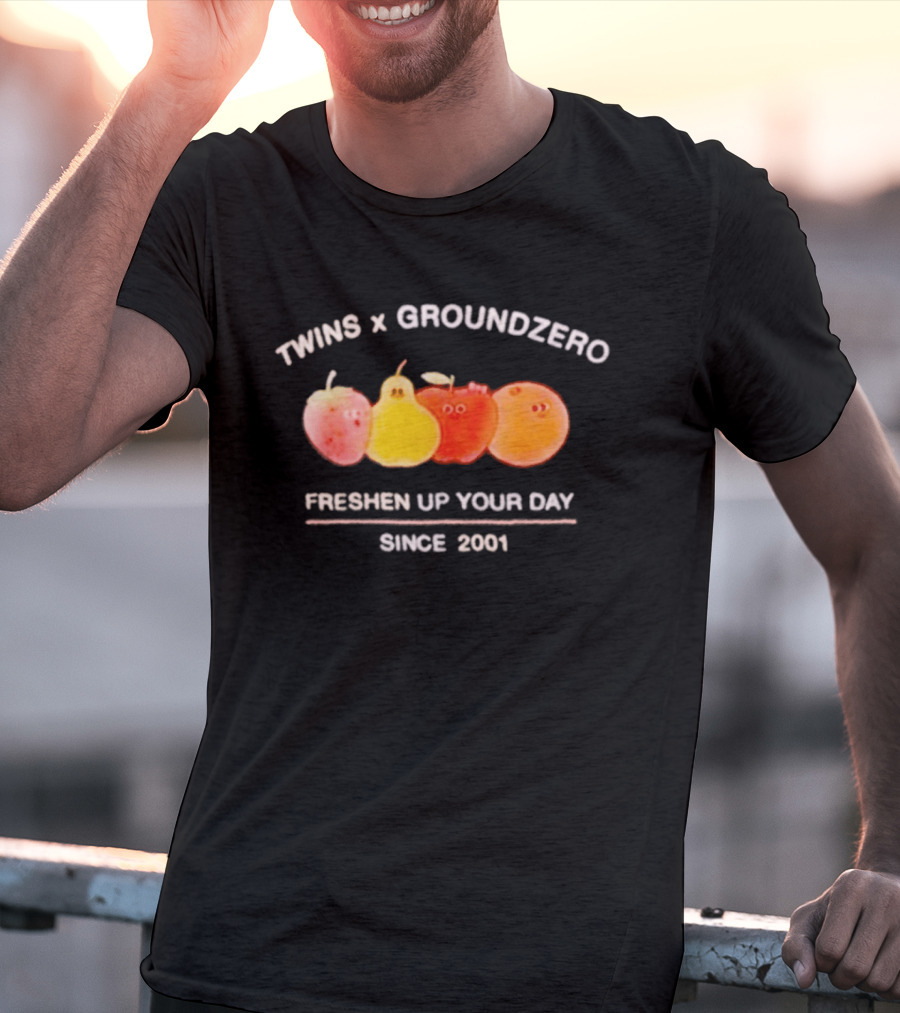 Twins X Groundzero Freshen Up Your Day Fruit Design Since 2001 T-Shirt
