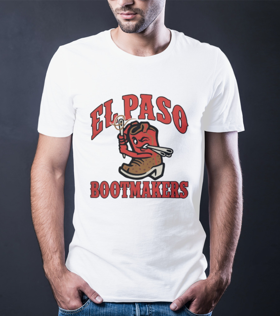 El Paso Bootmakers Winking Cowboy Boot Holding Lasso And Scissors T-Shirt