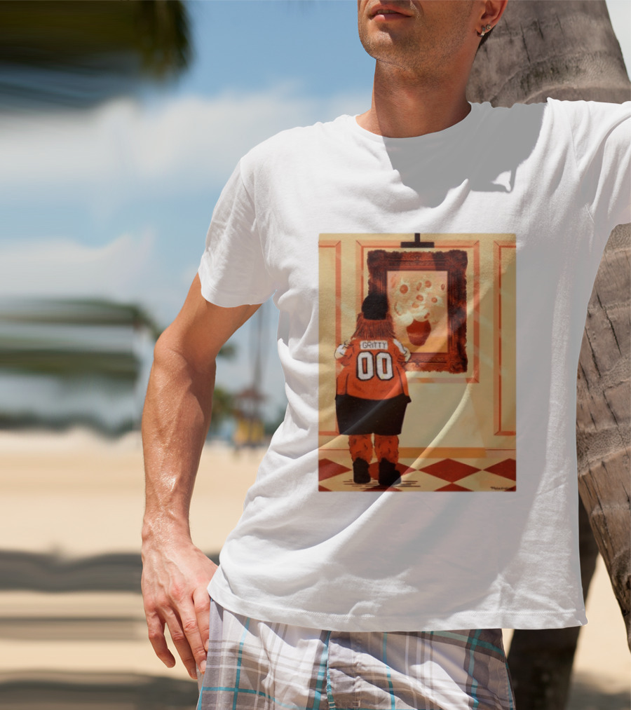 Gritty Philadelphia Flyers Meets Vincent Van Gogh Sunflowers Museum Exhibit T-Shirt