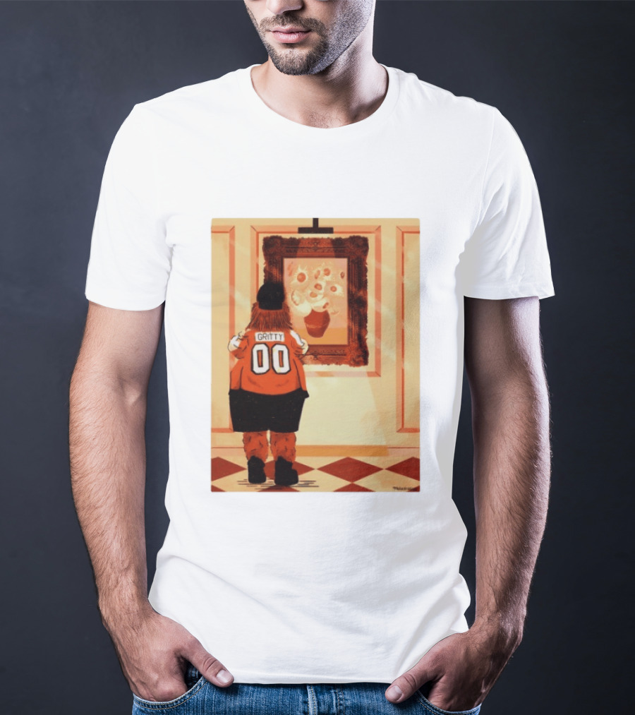 Gritty Philadelphia Flyers Meets Vincent Van Gogh Sunflowers Museum Exhibit T-Shirt