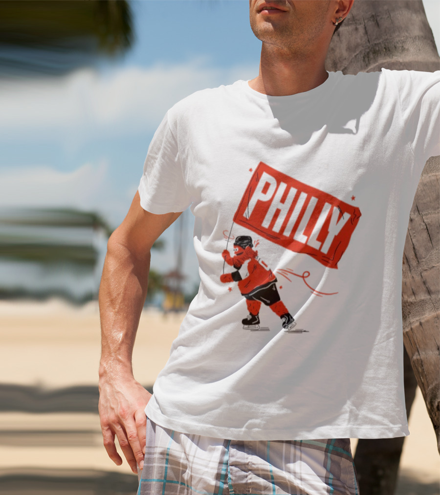 Gritty Philly Flag Philadelphia Flyers Hockey Rally Fan T-Shirt