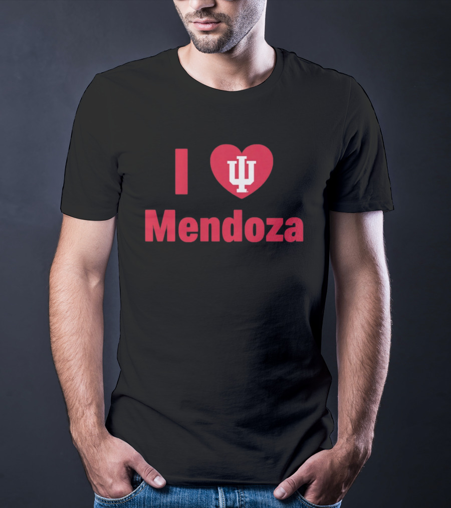 Indiana Hoosiers Football I Love IU Mendoza T-Shirt