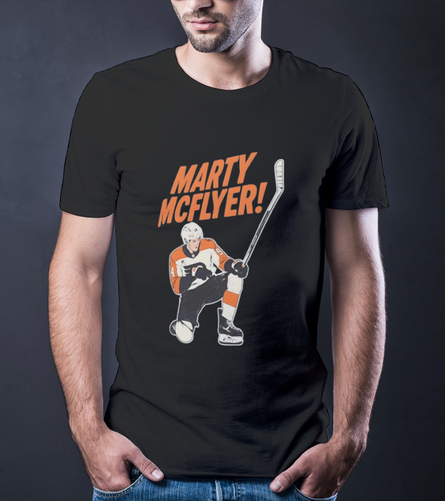 Marty McFlyer Philadelphia Flyers Hockey NHL 2026 Retro Mashup T-Shirt