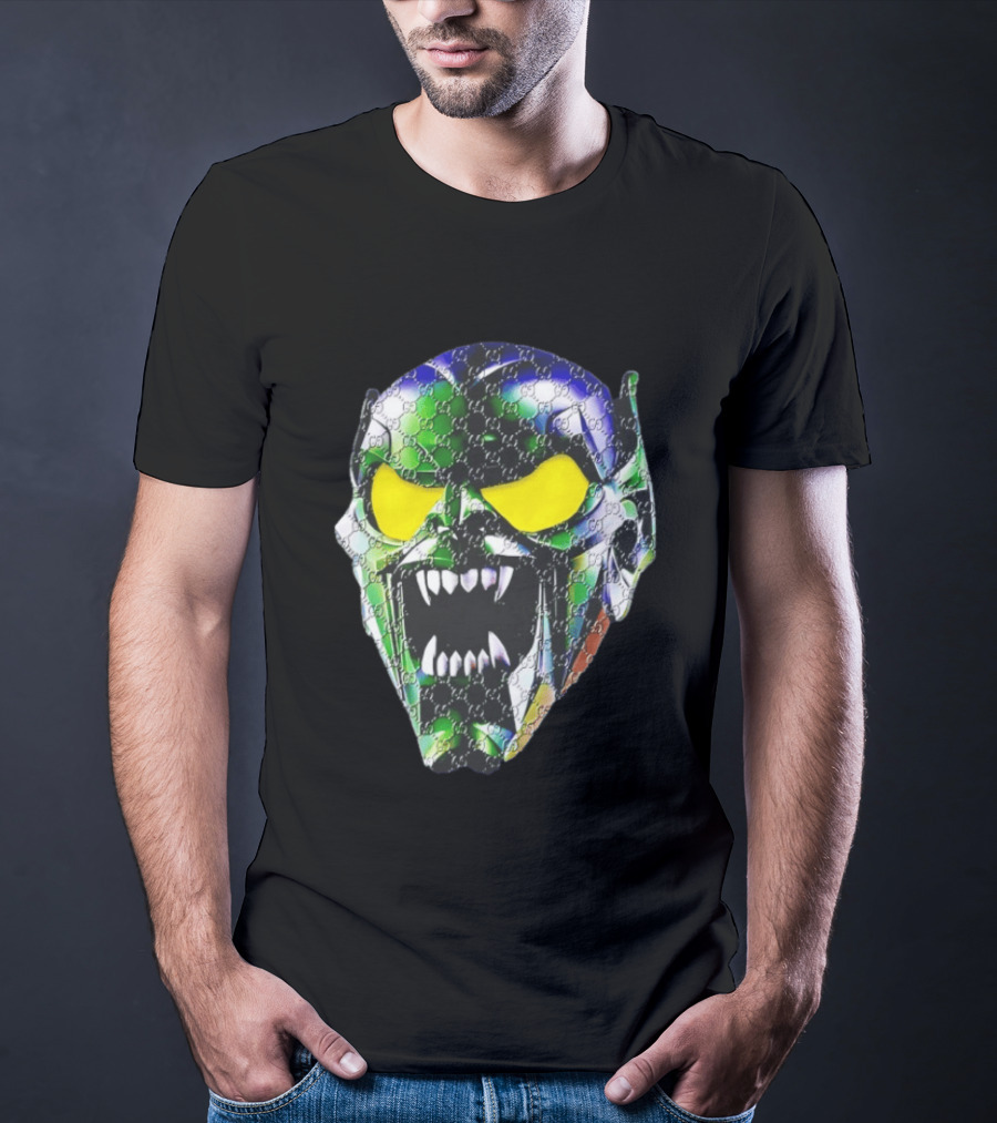 Spider Man Green Goblin Fierce Face With Distinct Texture T-Shirt