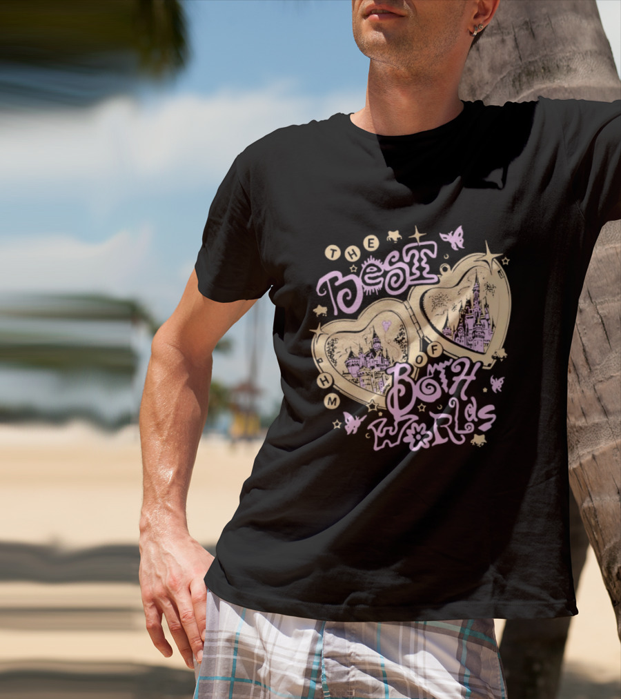 The Best Of Both Worlds Hearts Butterflies Castle Stars T-Shirt
