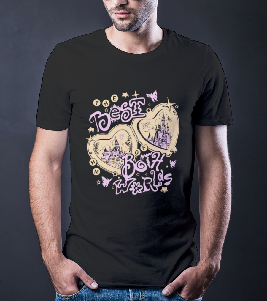 The Best Of Both Worlds Hearts Butterflies Castle Stars T-Shirt