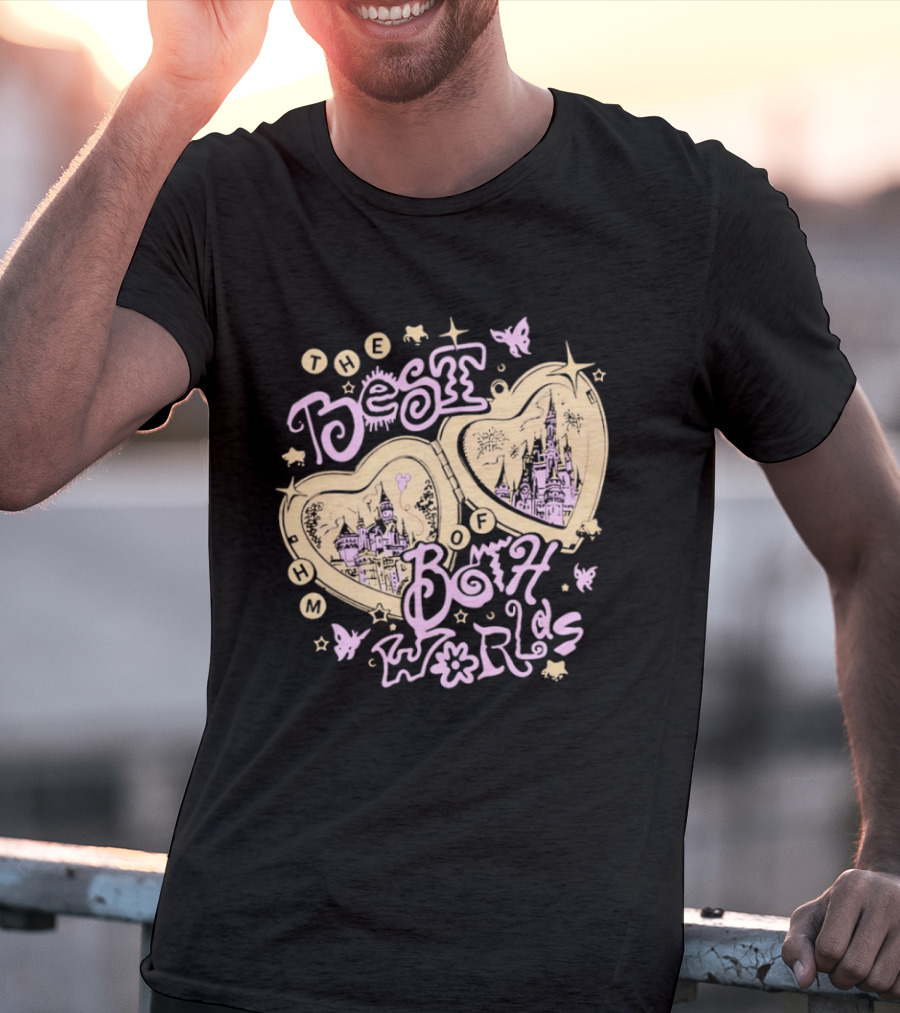 The Best Of Both Worlds Hearts Butterflies Castle Stars T-Shirt