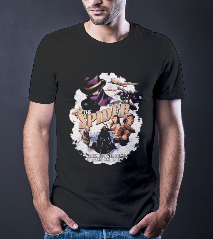The Spider With No Power Comes No Responsibility Noir Classic Action T-Shirt