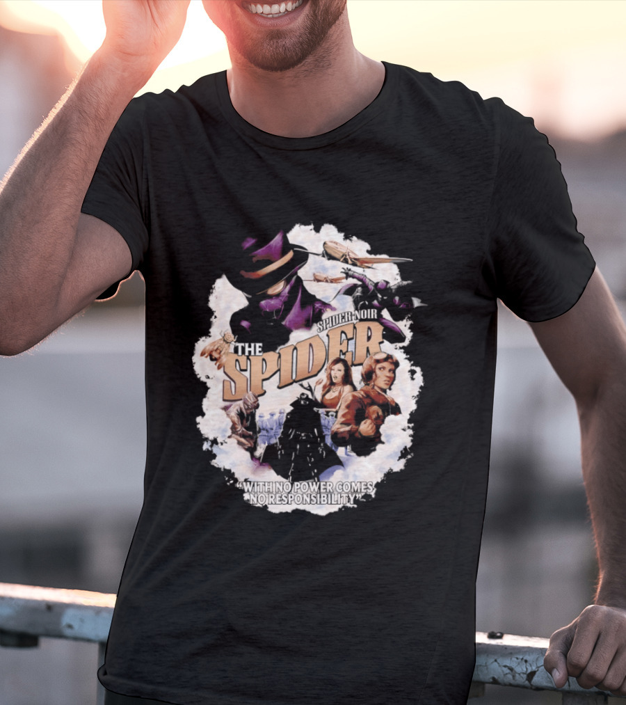 The Spider With No Power Comes No Responsibility Noir Classic Action T-Shirt