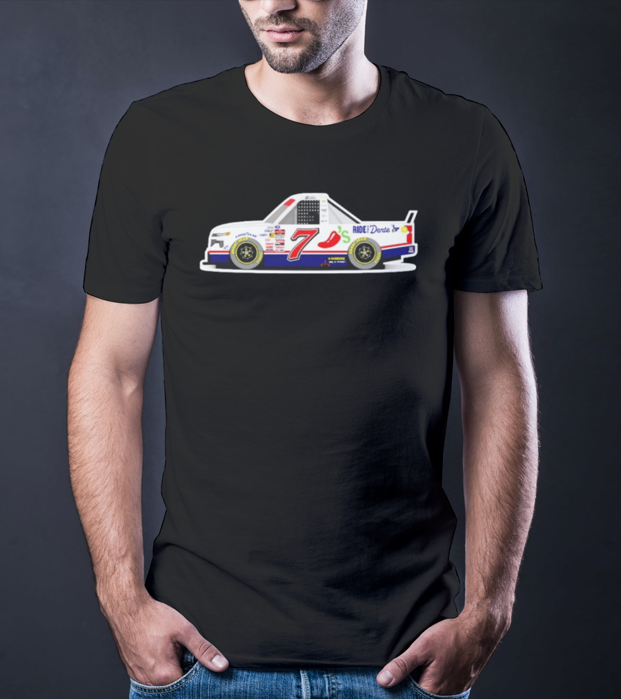 2025 Nascar Carson Hocevar Ride Den Te Chilis 7 Racing Truck T-Shirt