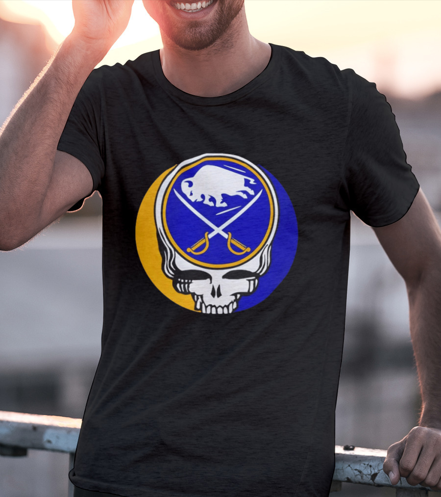 Buffalo Sabres Grateful Dead Steal Your Face Hockey 2026 Collaboration T-Shirt
