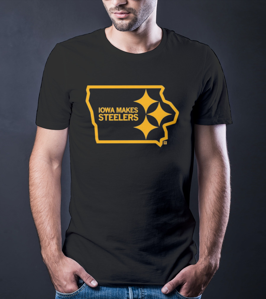 Iowa Makes Steelers Map And Starburst T-Shirt