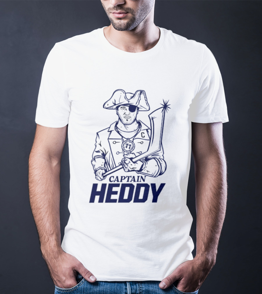 Captain Heddy C Logo Pirate Eye Patch Sword T-Shirt