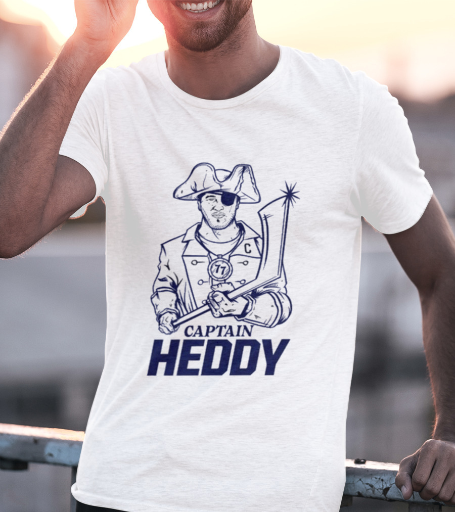 Captain Heddy C Logo Pirate Eye Patch Sword T-Shirt