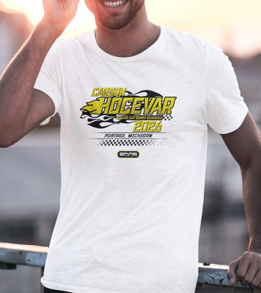 Carson Hocevar Nascar Cup Series Schedule 2026 Portage Michigan Racing 77 T-Shirt