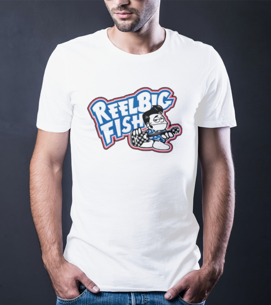 Reel Big Fish Cartoon Character With Guitar T-Shirt