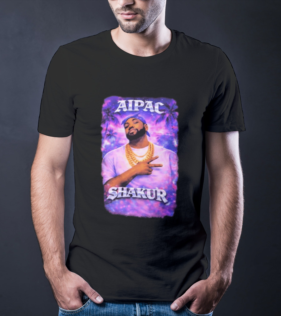 Aipac Shakur Bandana Chains Purple T-Shirt