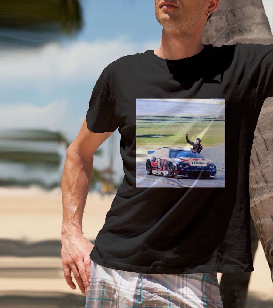 Carson Hocevar First Win Nascar Cup Series 2026 Talladega Number 77 Car Victory Celebrating Dente T-Shirt