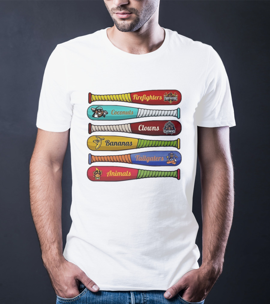 Firefighters Coconuts Clowns Bananas Tailgaters Animals Baseball Bats T-Shirt