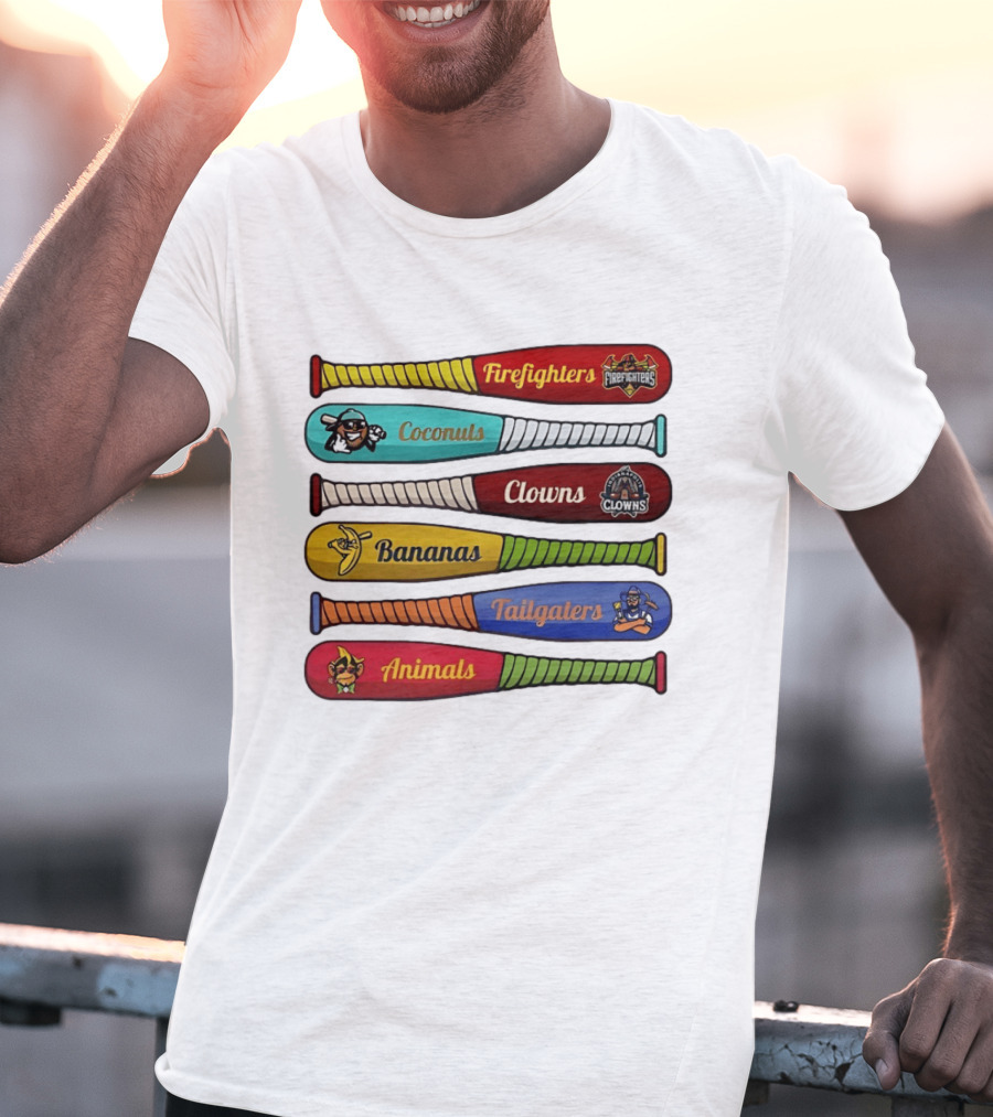 Firefighters Coconuts Clowns Bananas Tailgaters Animals Baseball Bats T-Shirt