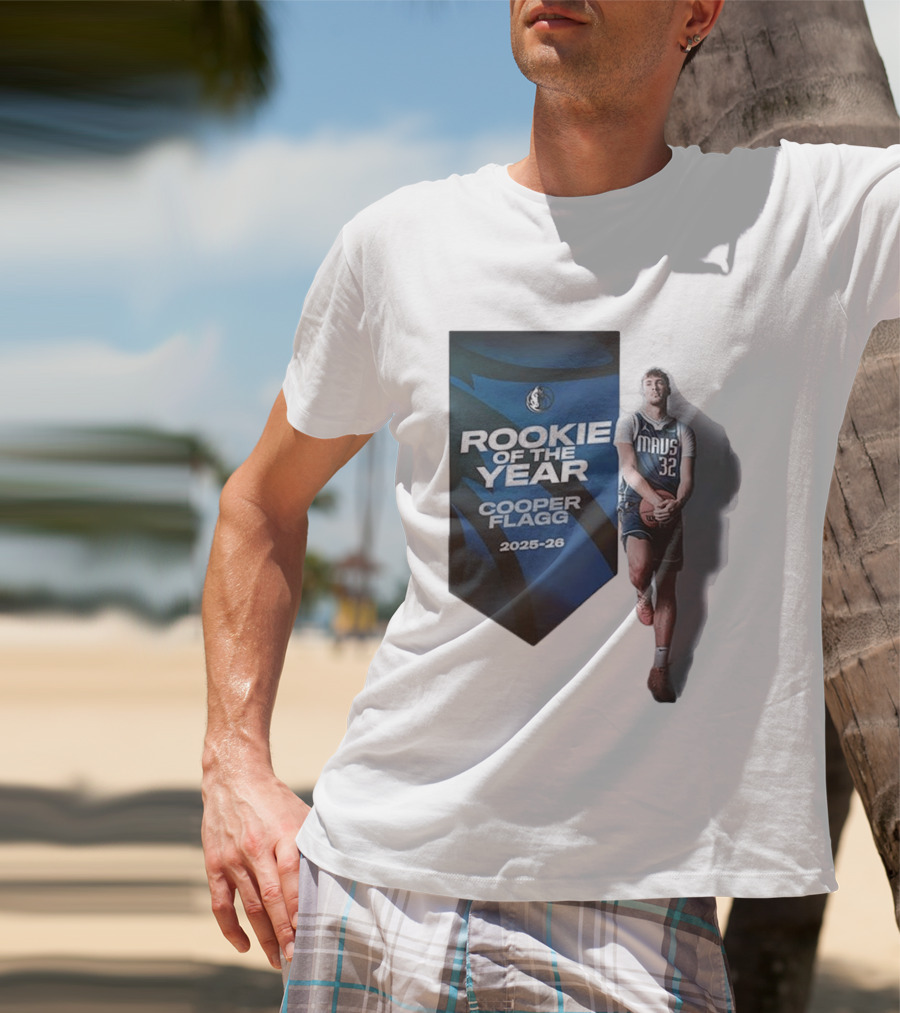 Rookie Of The Year Cooper Flagg 2025 26 Dallas Mavericks Mavs 32 T-Shirt