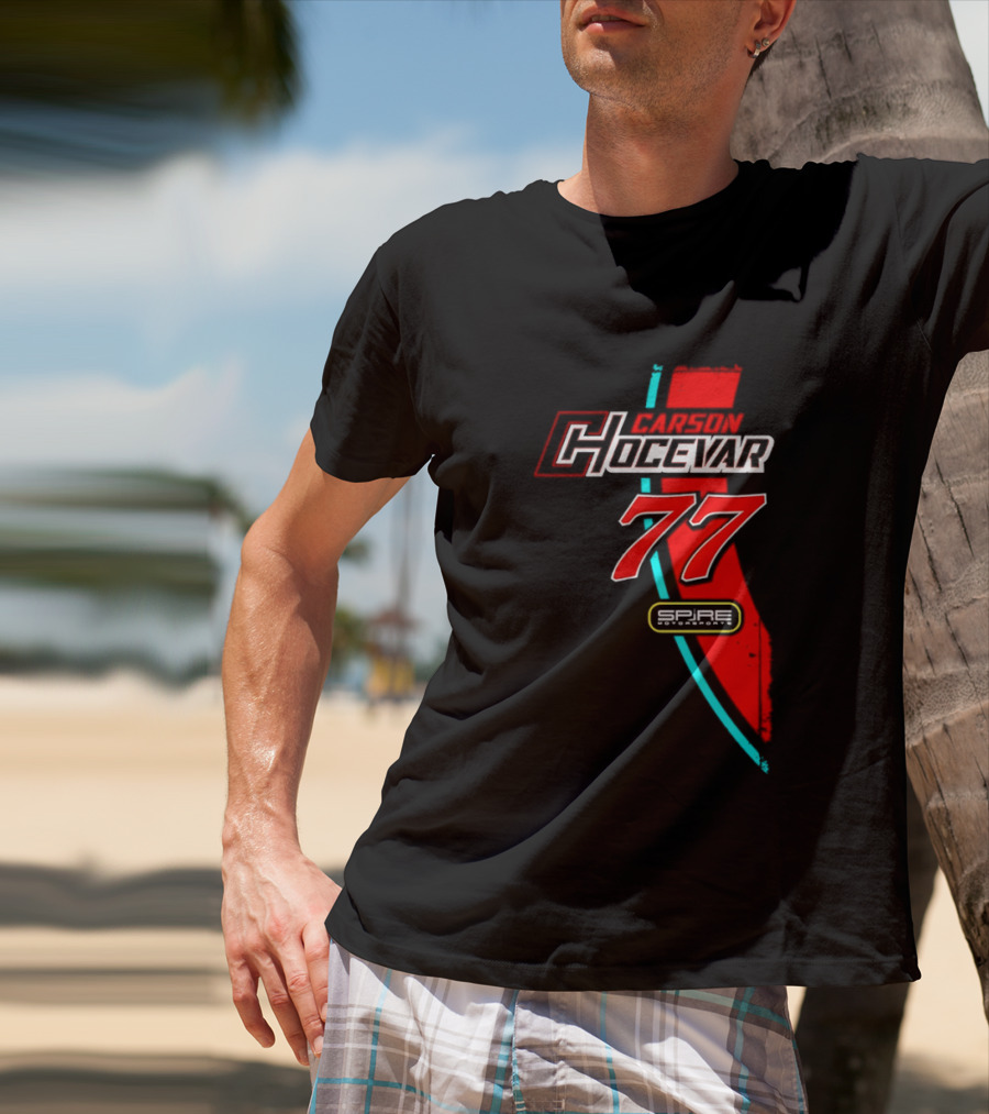 Carson Hocevar 77 Red Blue Spire Motorsports Nascar 2026 T-Shirt