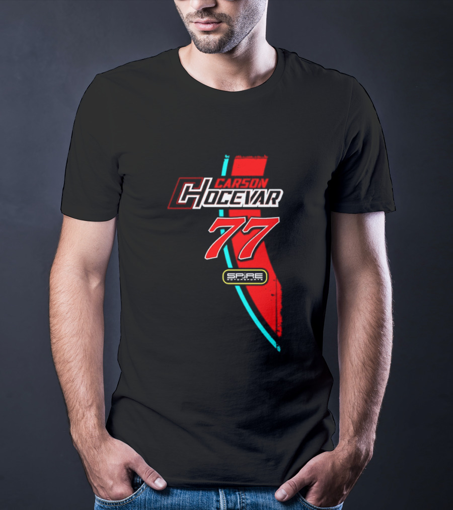 Carson Hocevar 77 Red Blue Spire Motorsports Nascar 2026 T-Shirt