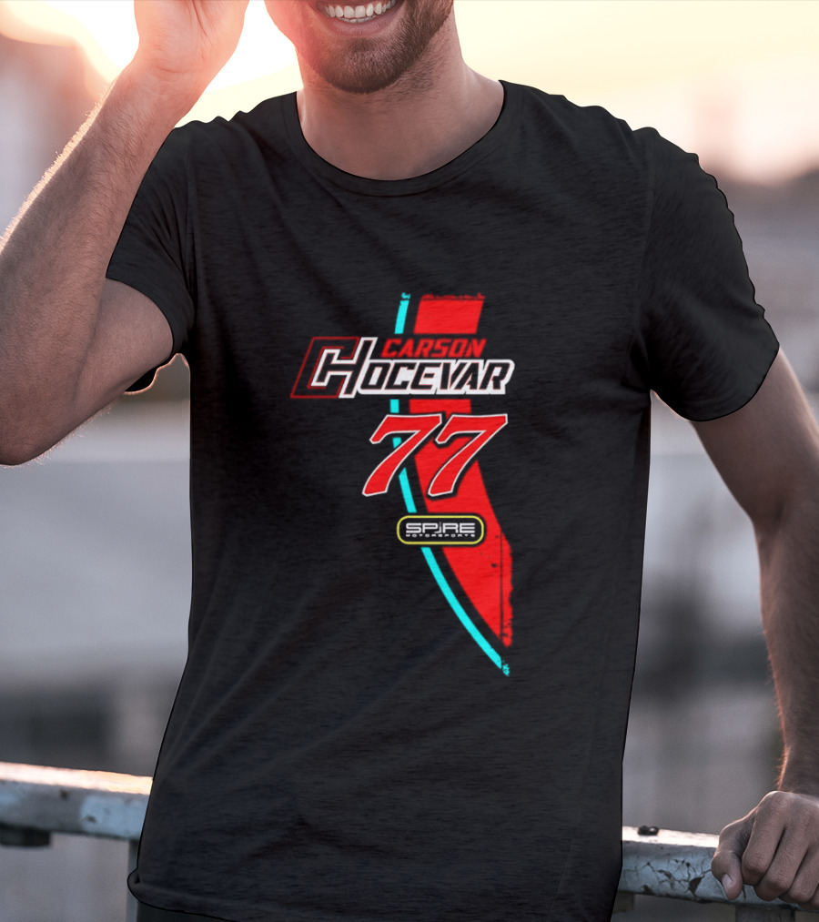 Carson Hocevar 77 Red Blue Spire Motorsports Nascar 2026 T-Shirt
