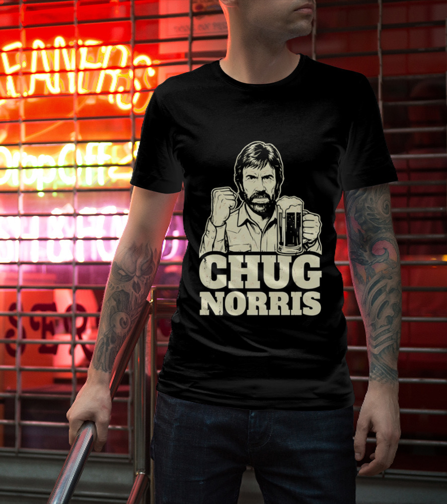 Chug Norris Beer Funny Drinking Joke T-Shirt