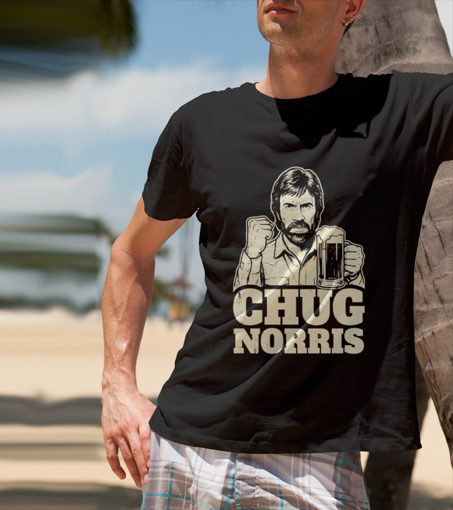Chug Norris Beer Funny Drinking Joke T-Shirt